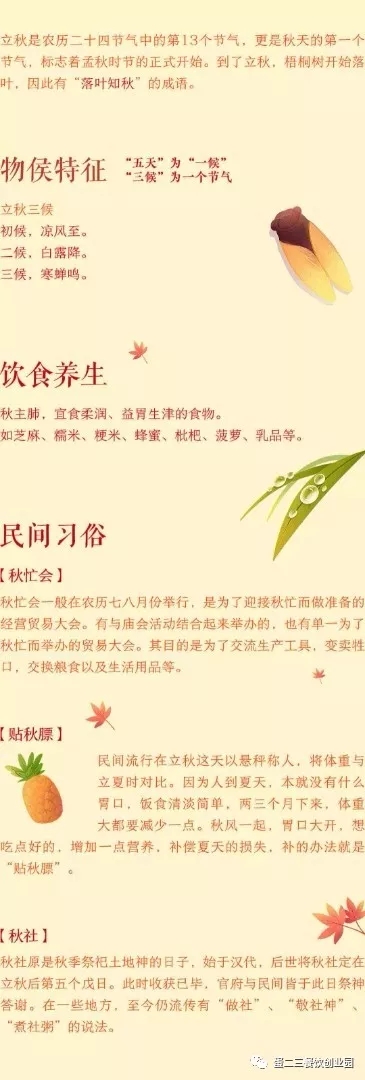 立秋之日，餐饮人必知！